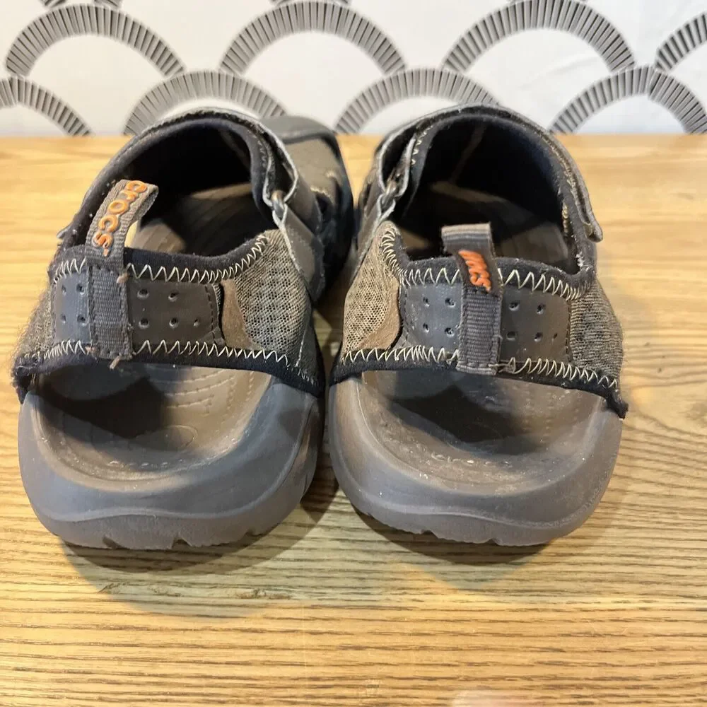 CROCS Brown SwiftWater Mesh Fisherman Deck Sandals Water Shoes‎ Men's Size 10